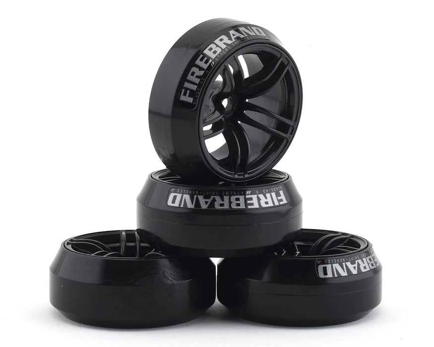Firebrand RC Icestar XD9 0° Pre-Mounted Slick Drift Tires (4) (Black)