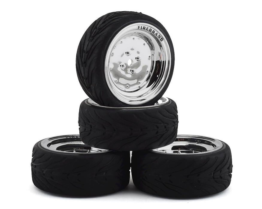 Firebrand RC Retrodrag RT3 Pre-Mounted On-Road Tires (4) (Chrome)