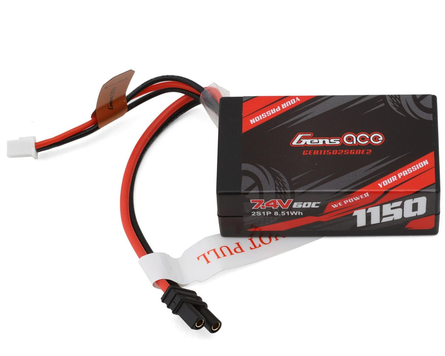 Gens Ace 2S 60C Hardcase LiPo Battery Pack (7.4V/1150mAh)