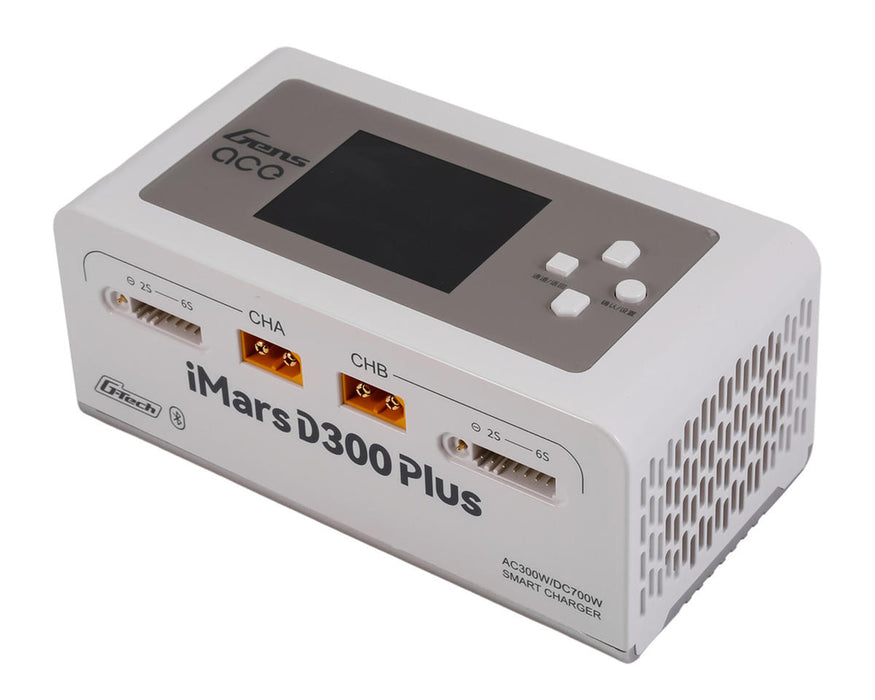 Gens Ace iMars D300 Plus G-Tech Smart Dual AC/DC Charger (White) (6S/16A)