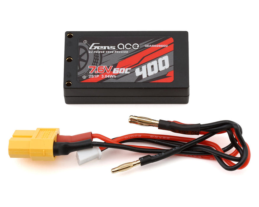 Gens Ace 2S 60C Hardcase Shorty LiHV Battery (7.6V/400mAh)