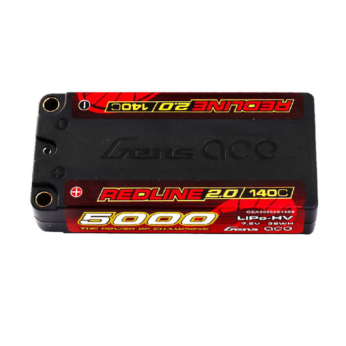 Gens Ace 5000mAh 2S 7.6V 140C HardCase HV Redline 2.0