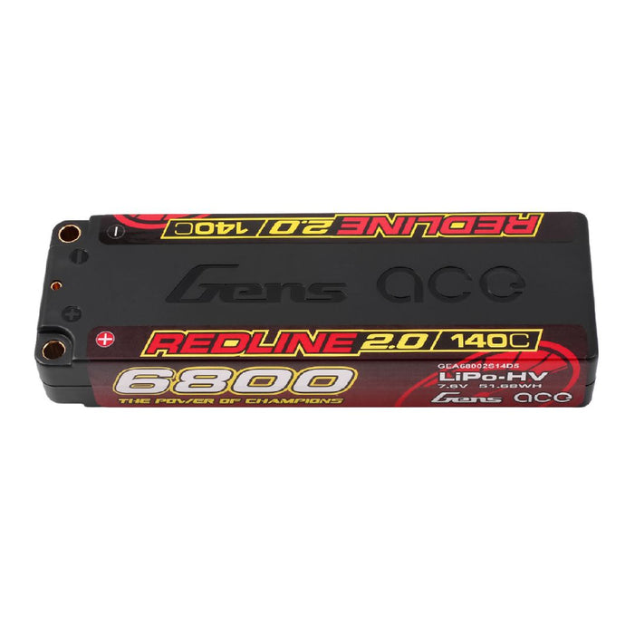 Gens Ace 6800mAh 2S 7.6V 140C HardCase Redline 2.0 Series