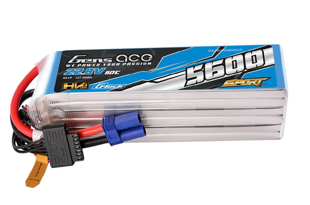 Gens Ace Sport G-Tech HV 5600mAh 6S1P 80C 22.8V Lipo w/ EC5