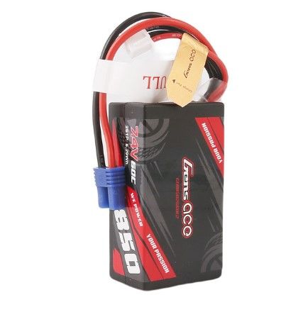 Gens Ace  850mAh 7.4V 60C 2S1P LiPo Battery Pack with EC2 Plug
