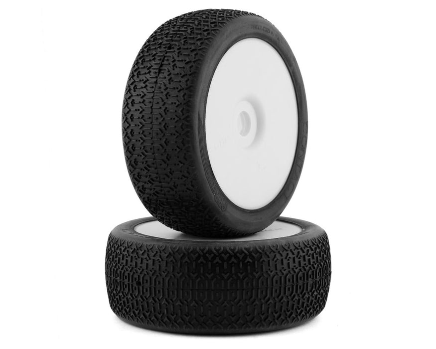 GRP Tires Contact Pre-Mounted 1/8 Buggy Tires (2) (White) (Medium)