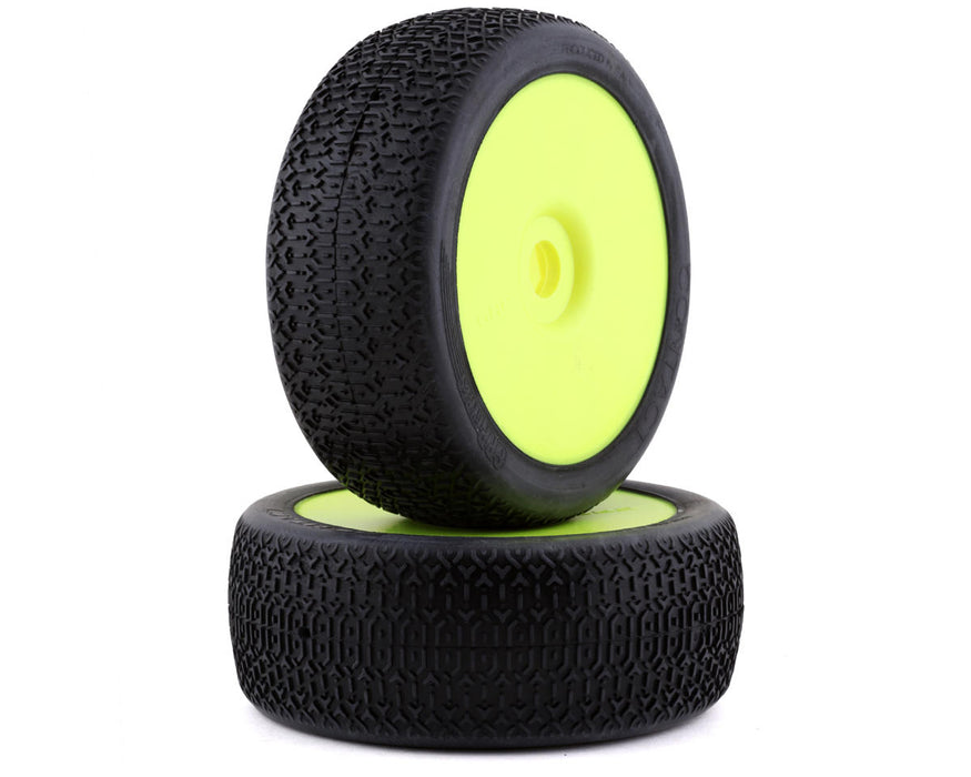 GRP Tires Contact Pre-Mounted 1/8 Buggy Tires (2) (Yellow) (Medium)