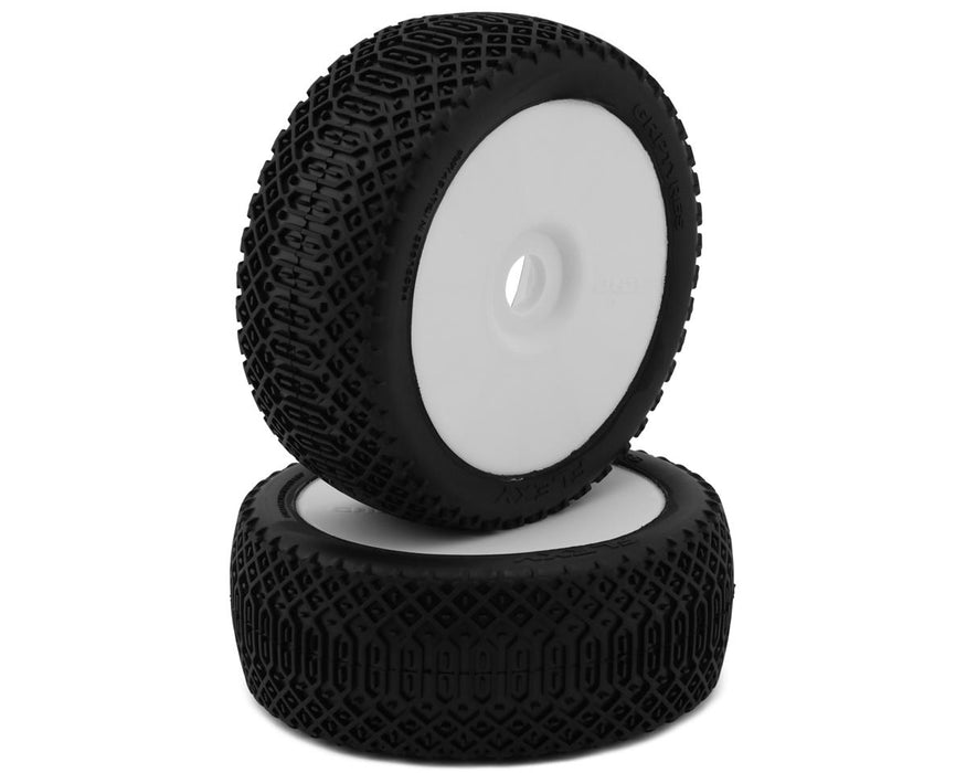 GRP Tires Flexy Pre-Mounted 1/8 Buggy Tires (White) (2) (S25 - Super Soft)