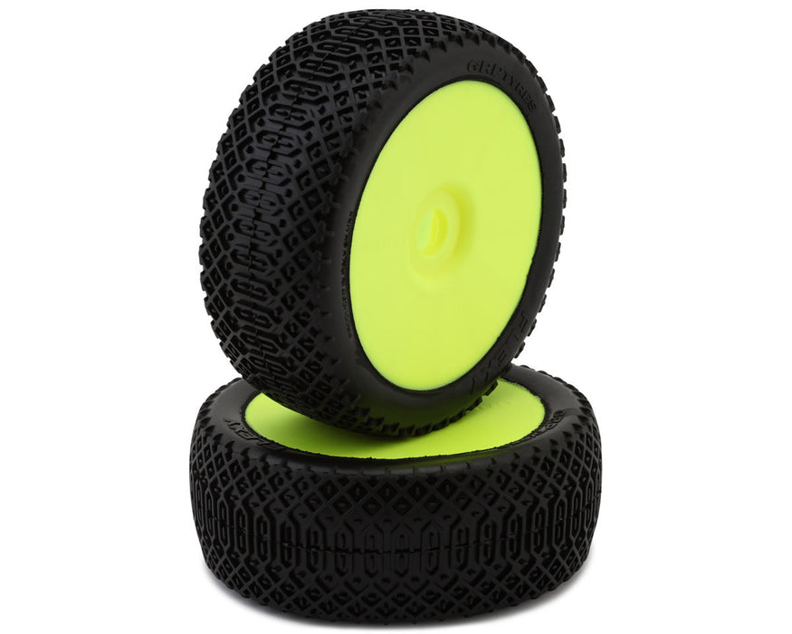 GRP Tires Flexy Pre-Mounted 1/8 Buggy Tires (Yellow) (2) (S25 - Super Soft)