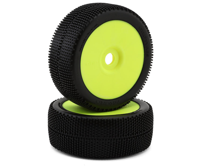 GRP Tires "Micro" Pre-Mounted 1/8 Buggy Tires (Yellow) (2) (N35 - Soft)