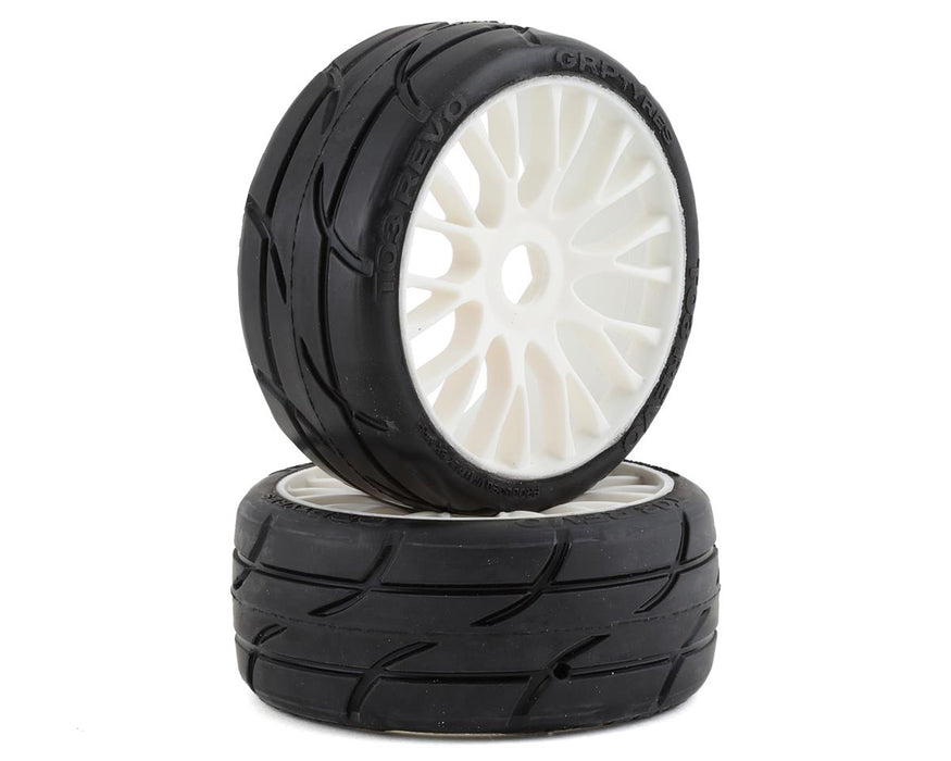 GRP Tires GT - TO3 Revo Belted Pre-Mounted 1/8 Buggy Tires (White) (2) (XM4)