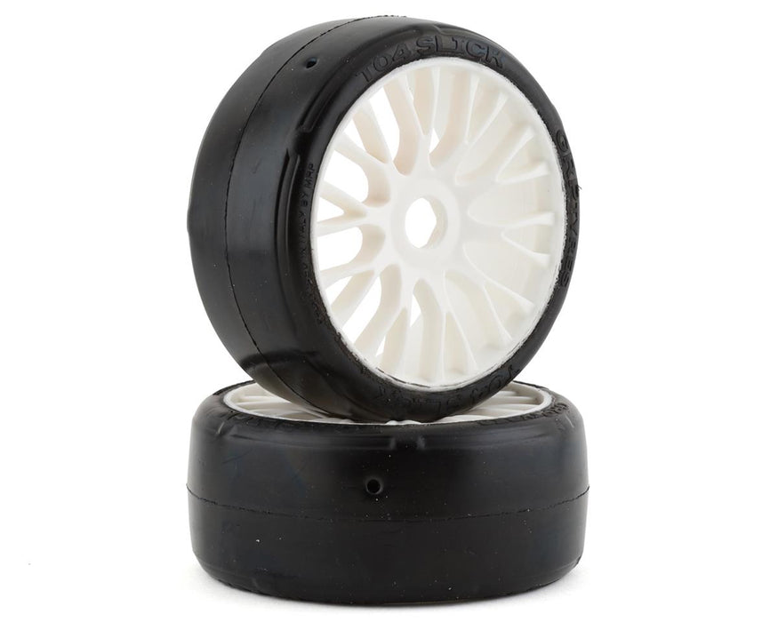 GRP Tires GT - TO4 Slick Belted Pre-Mounted 1/8 Buggy Tires (White) (2) (XM3)