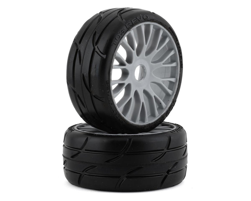 GRP Tires GT - TO3 Revo Belted Pre-Mounted 1/8 Buggy Tires (Silver) (2) (XM4)