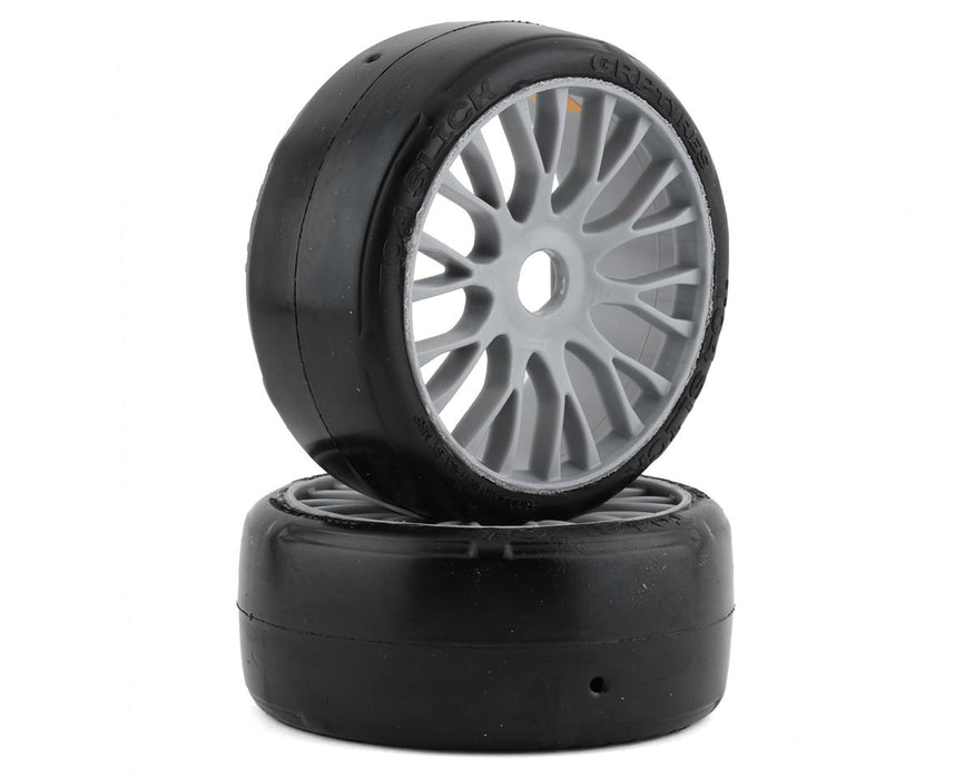 GRP Tires GT - TO4 Slick Belted Pre-Mounted 1/8 Buggy Tires (Silver) (2) (XB3)