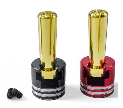 Hobby Details  Bullet Plug Grips with 5mm Bullets (Black/Red)