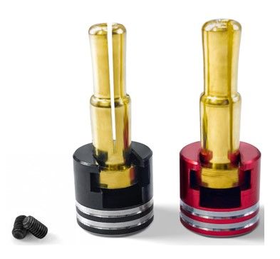 Hobby Details  Bullet Plug Grips with 4-5mm Bullets (Black/Red)