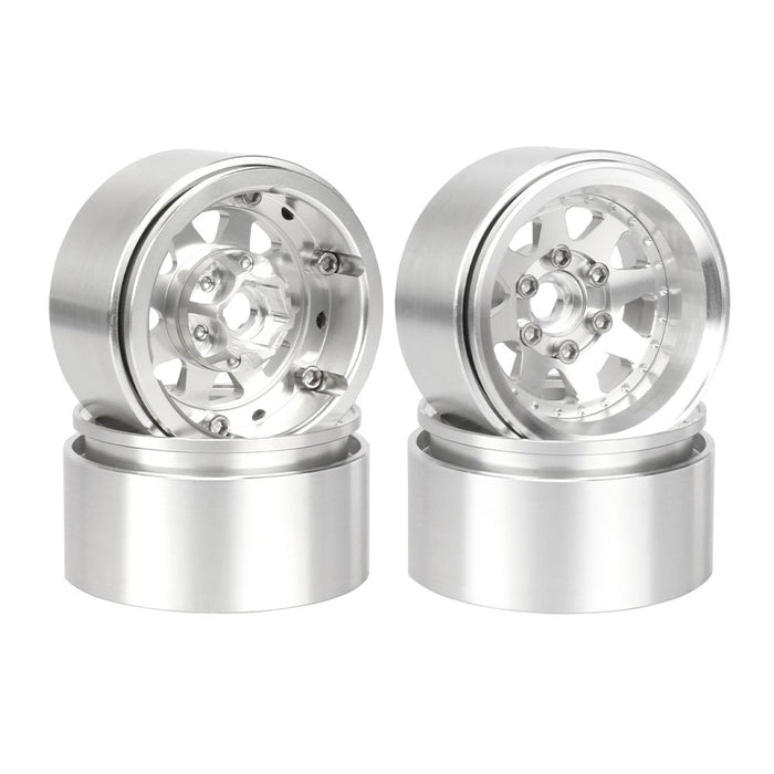 Hobby Details 1.9", 10mm offset, Alum Beadlock  Rim-Silver(4)