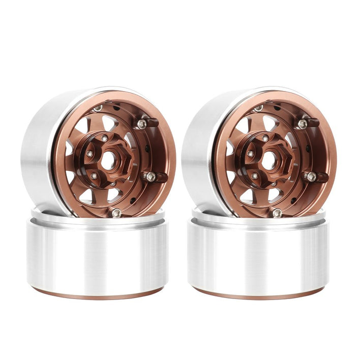 Hobby Details 1.9", 10mm offset, Alum Beadlock  Rim-Copper(4)