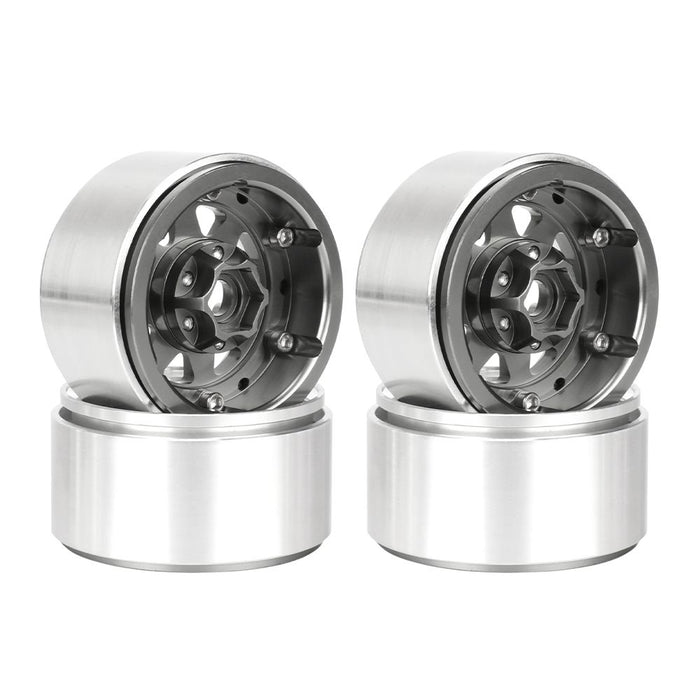 Hobby Details 1.9", 10mm offset, Alum Beadlock  Rim-Titanium(4)