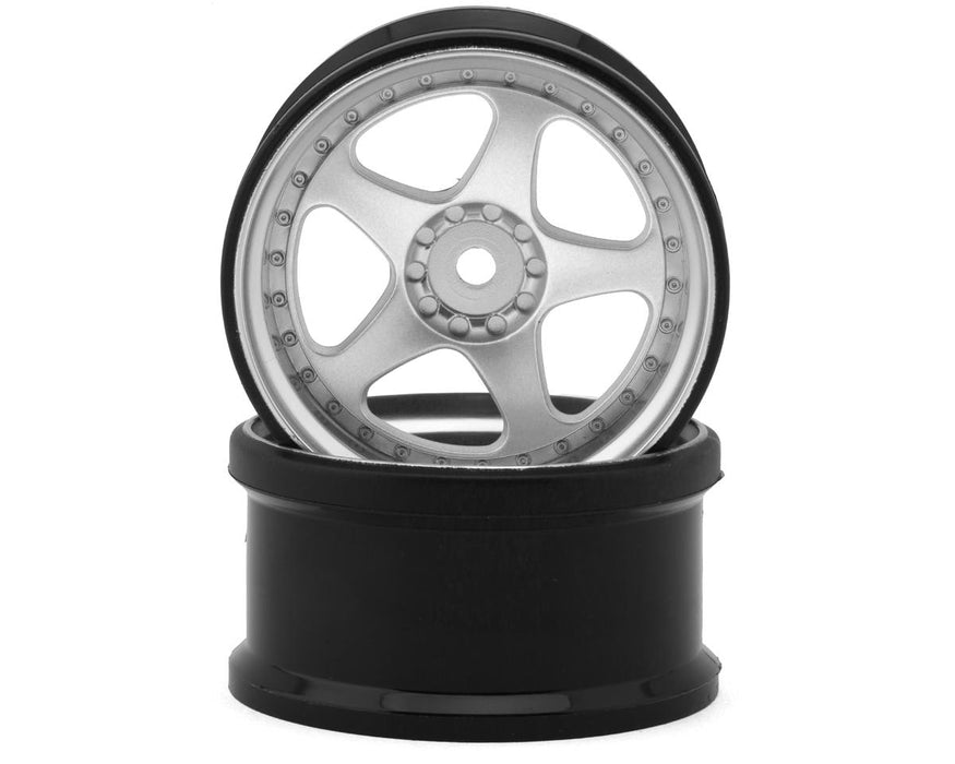 Hayashi Garage NIZ 5-Spoke Multipiece Style 1/10 Drift Wheels (Silver) (2)