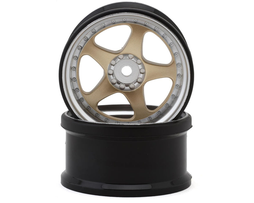 Hayashi Garage NIZ 5-Spoke Multipiece Style 1/10 Drift Wheels (Gold) (2)