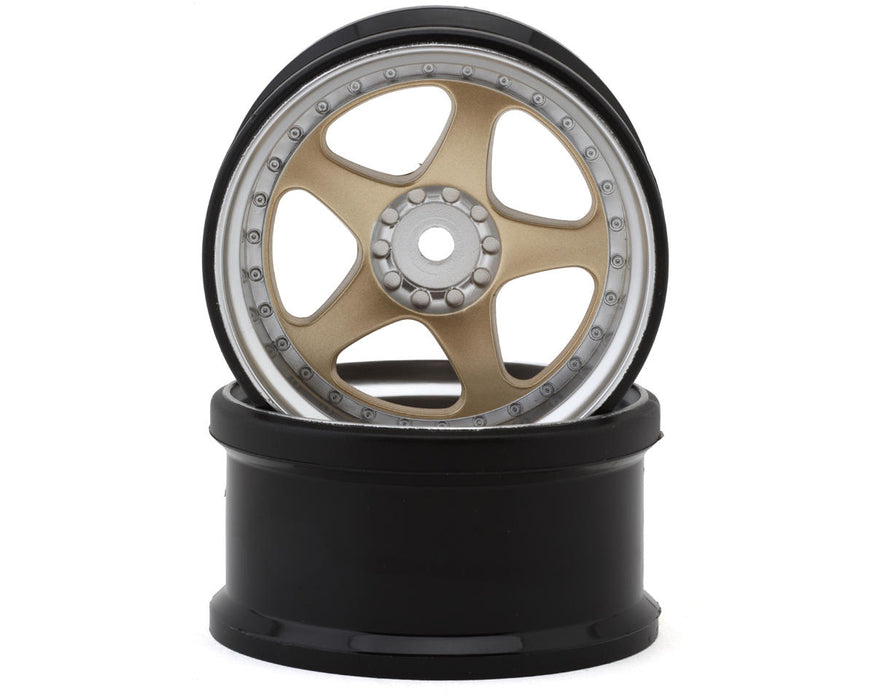 Hayashi Garage NIZ 5-Spoke Multipiece Style 1/10 Drift Wheels (Gold) (2)