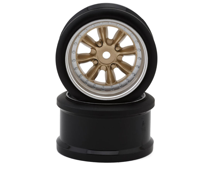 Hayashi Garage Pana 8-Spoke Multipiece Style 1/10 Drift Wheels (Gold) (2)