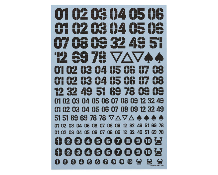 HiQ Parts DZ Number Decal Sheet (Dark Grey)