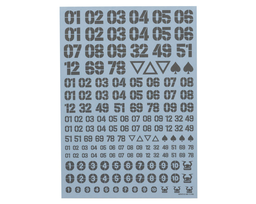 HiQ Parts DZ Number Decal Sheet (Grey)