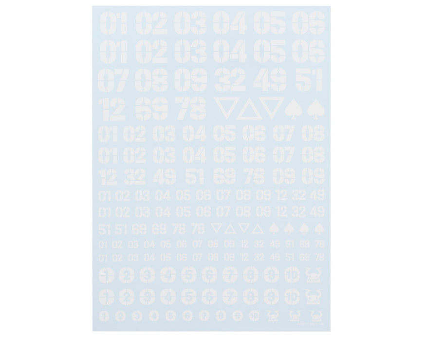 HiQ Parts DZ Number Decal Sheet (White)