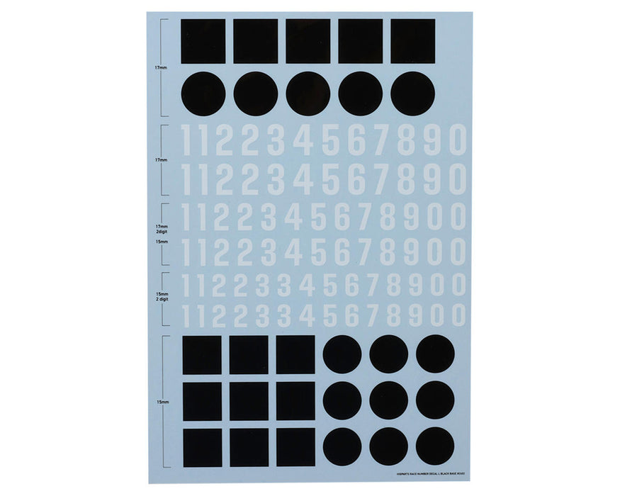 HiQ Parts Racing Number Base Decal Sheet (Large) (Black)