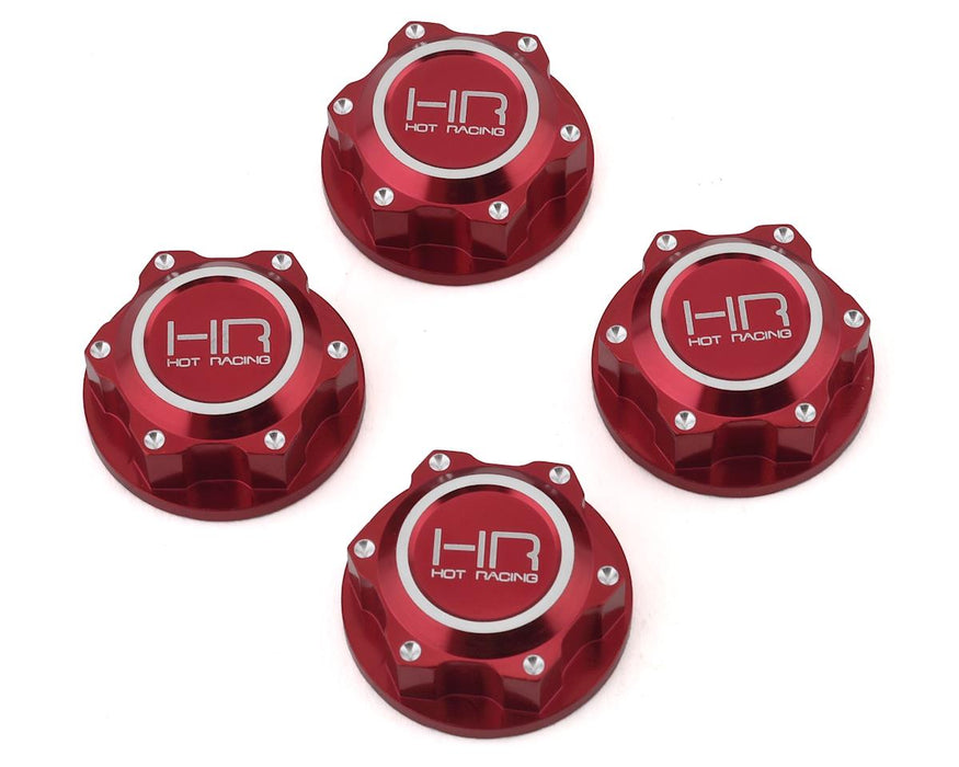 Hot Racing Arrma Kraton 8S 24mm Serrated Dirt Shield Wheel Nuts (Red) (4)