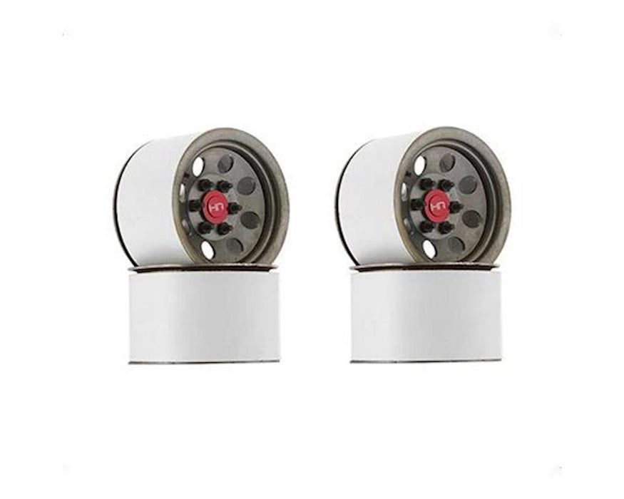 Hot Racing Steel 2.2 Beadlock 6-Lug 8-Hole Crawler Wheels (4)