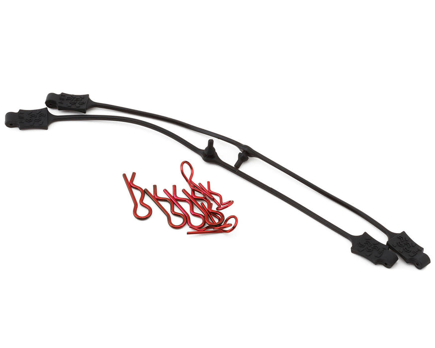 Hot Racing 1/8 & 1/10 Body Clip Retainer Set (Red) (2)
