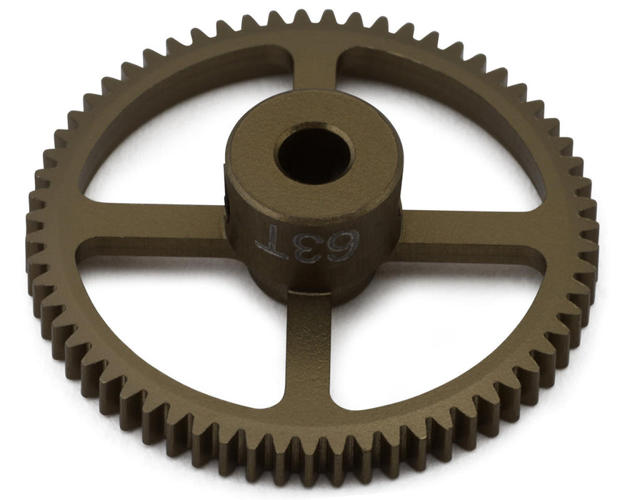 Hot Racing 64P Hard Anodized Aluminum Pinion Gear (1/8" Bore) (63T)