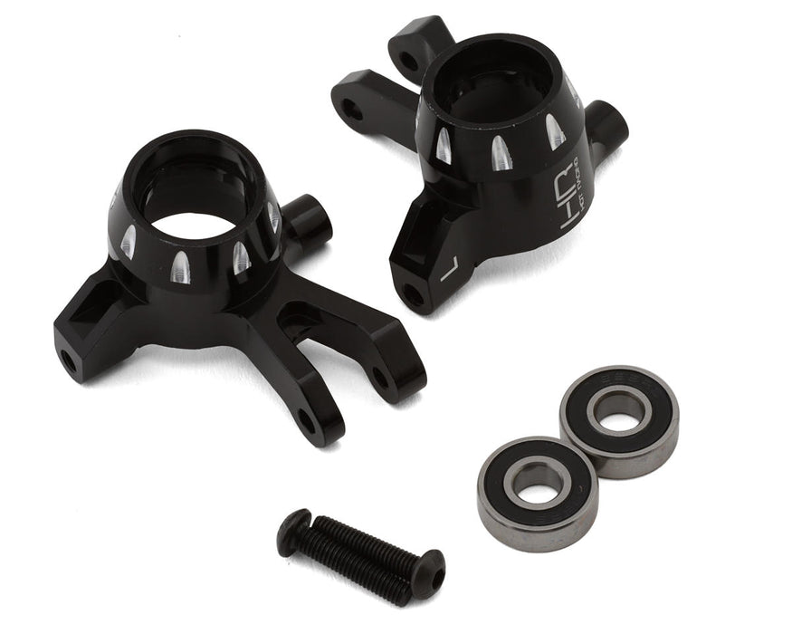 Hot Racing Aluminum Front Steering Knuckle Set for Traxxas® Mini Maxx® (Black)