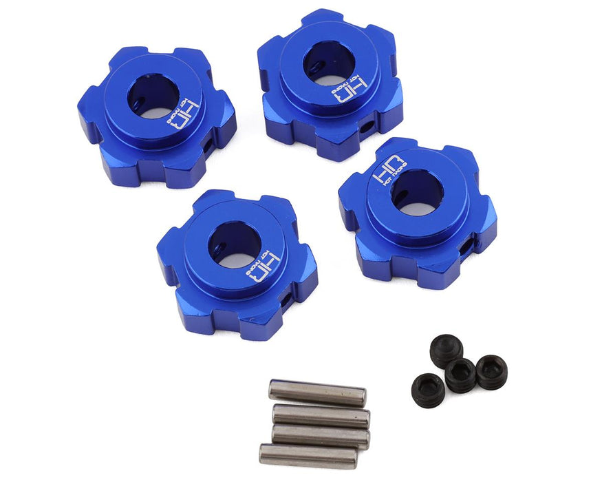 Hot Racing Aluminum 17mm Splined Hubs for Traxxas Maxx (Blue)