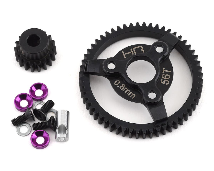 Hot Racing 32P Steel Pinion & Spur Gear Set (Purple) (18T/56T)