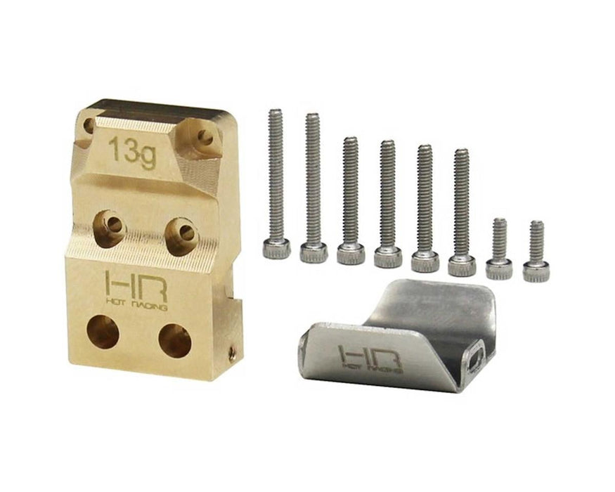 Hot Racing Axial SCX24 Brass Differential Cover w/Stainless Axle Skid Plate 13g)