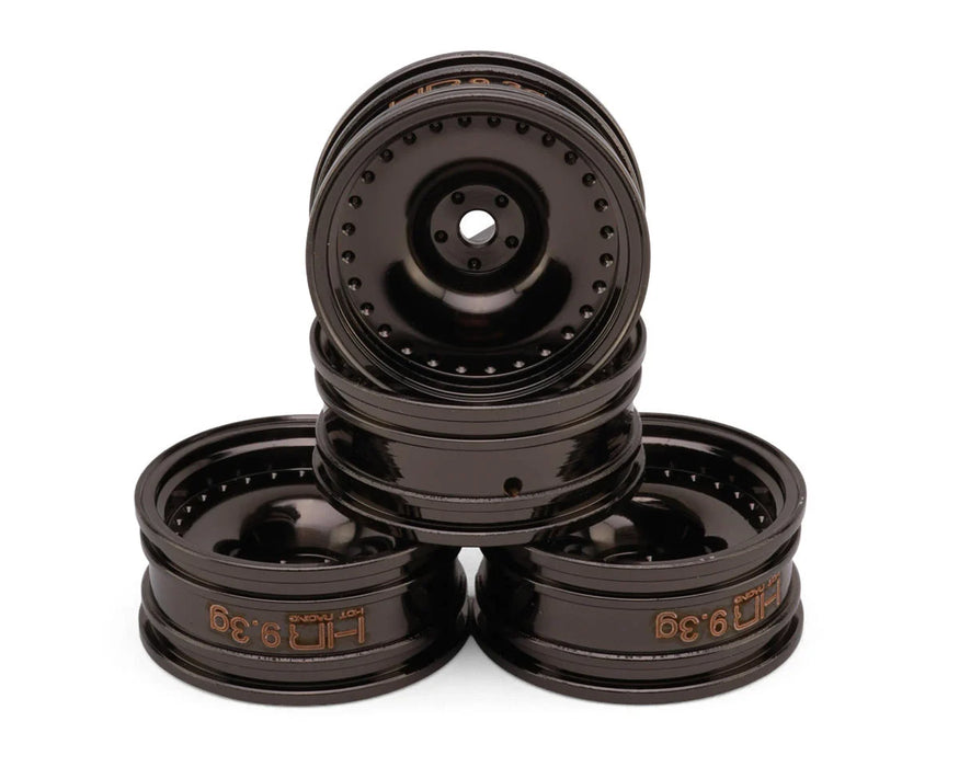 Hot Racing Axial SCX30 0.7" Brass Crawler Wheels (Black Chrome) (4) (9.3g ea)