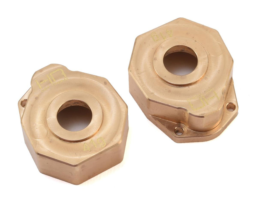 Hot Racing Brass Heavy Metal Knuckle Portal Cover for Traxxas TRX-4 (2) (41g)