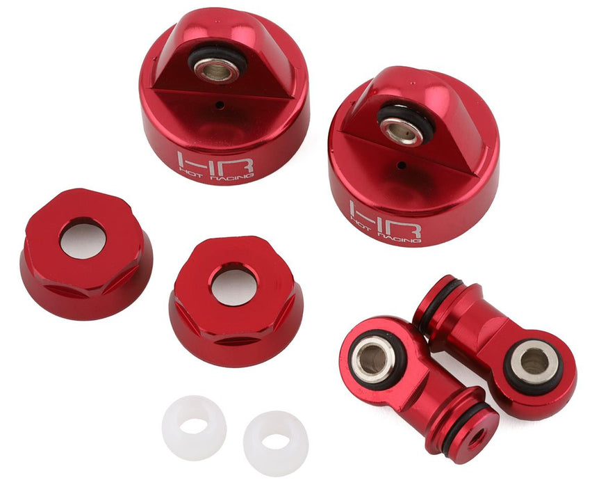 Hot Racing Traxxas UDR Aluminum Shock Caps & Ends (Red) (2)