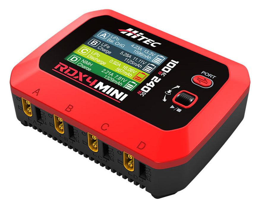 Hitec RDX4 Mini Quad Smart LiPo Battery Balance Charger