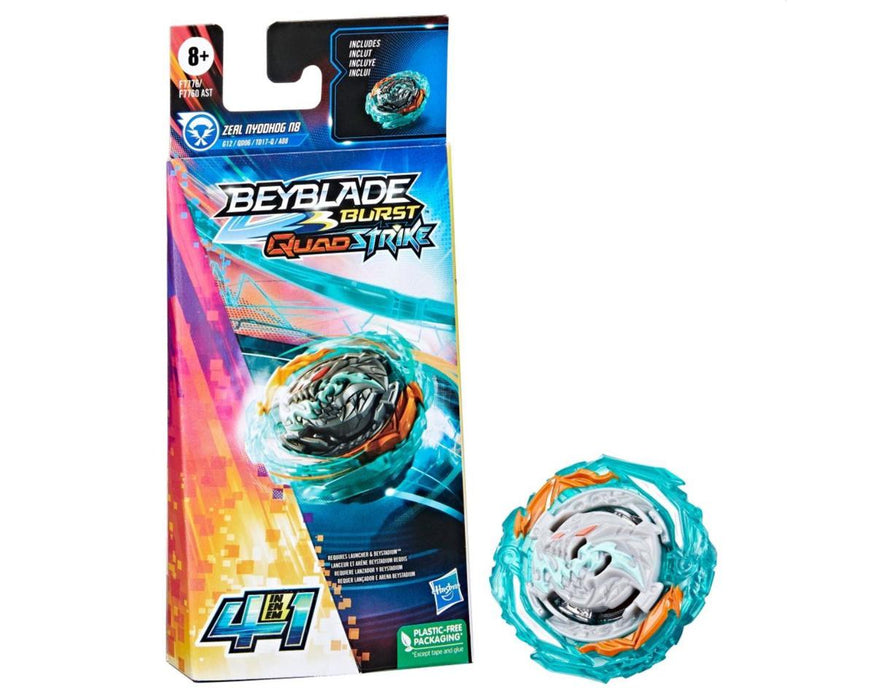 Hasbro Beyblade Burst QuadStrike Zeal Nyddhog N8 Single Pack (Picked at Random)