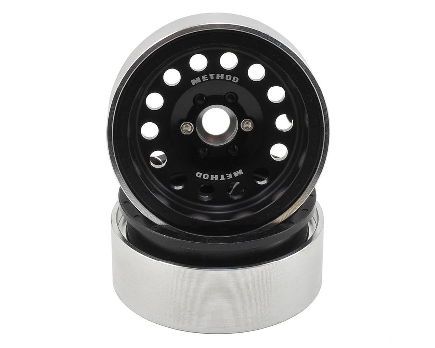 Incision Method 1.9" MR307 Aluminum Beadlock Wheels (2) (Black)