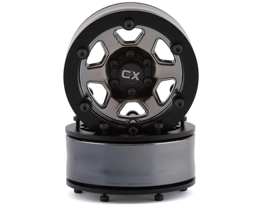 Incision KMC KM233 1.9" Plastic Beadlock Wheels (Black Chrome) (2)