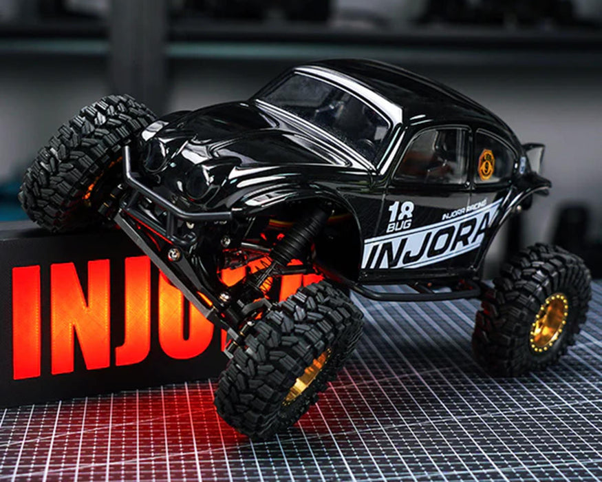 Injora BUG18 Crawler Body Set for Traxxas® TRX-4M™ (Black) (155mm Wheelbase)
