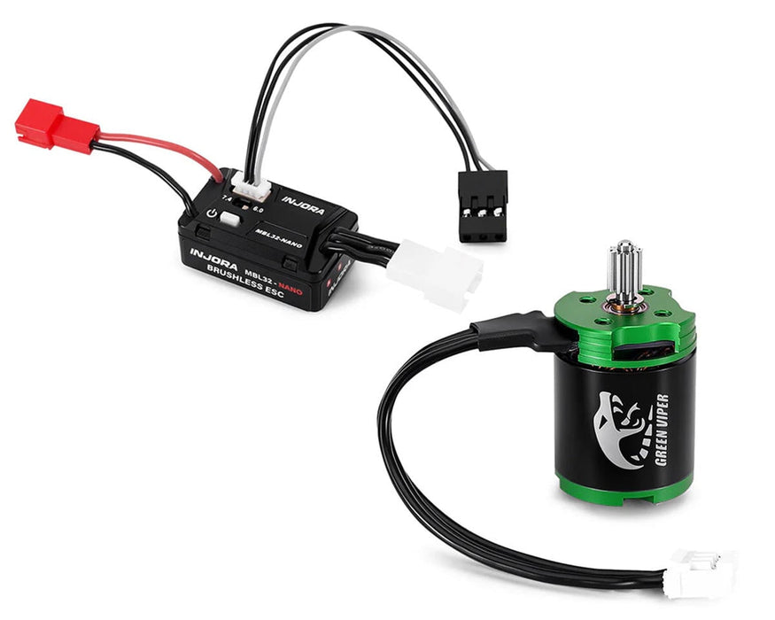 Injora Axial SCX30 MBL32-NANO ESC & 1621 Green Viper Brushless Combo