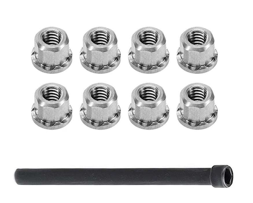 Injora Axial SCX30 2mm Stainless Steel Wheel Nuts (8)