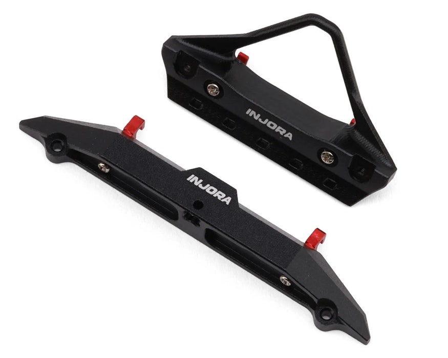 Injora Axial SCX30 Aluminum Stinger Bumpers Set (Black) (Jeep Wrangler JLU)